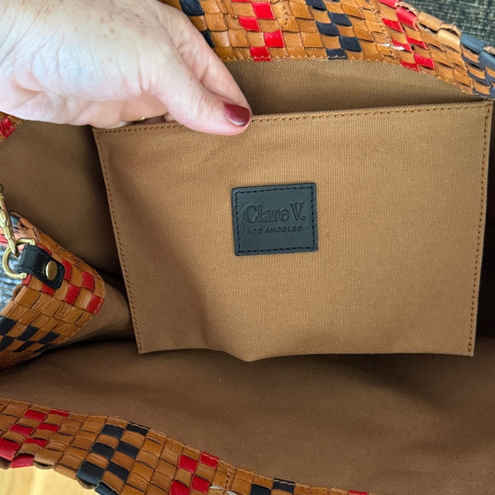 Clare V Multicolor Woven Simple Tote Bag - Picture 3 of 9